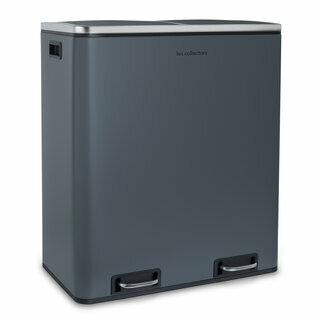 Poubelle de tri à pédale 2x30L - Édition gris