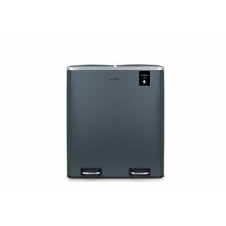 Poubelle de tri à pédale 2x30L - Édition gris
