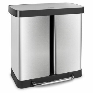 Poubelle de tri à pédale 2 x 30L - Édition inox