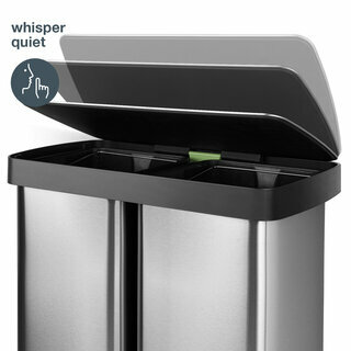 Poubelle de tri à pédale 2 x 30L - Édition inox