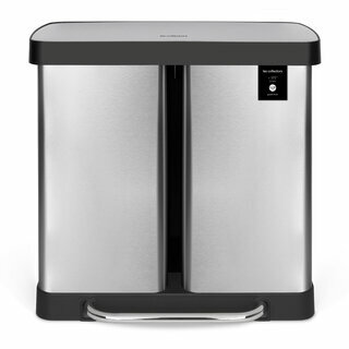 Poubelle de tri à pédale 2 x 30L - Édition inox