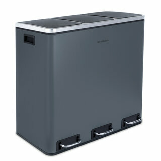 Poubelle de tri à pédale 3 x 18 L - Édition gris foncé