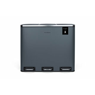 Poubelle de tri à pédale 3 x 18 L - Édition gris foncé
