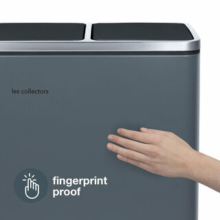 Poubelle de tri à pédale 3 x 18 L - Édition gris foncé