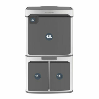 Poubelle de tri à capteur 64L - inox edition