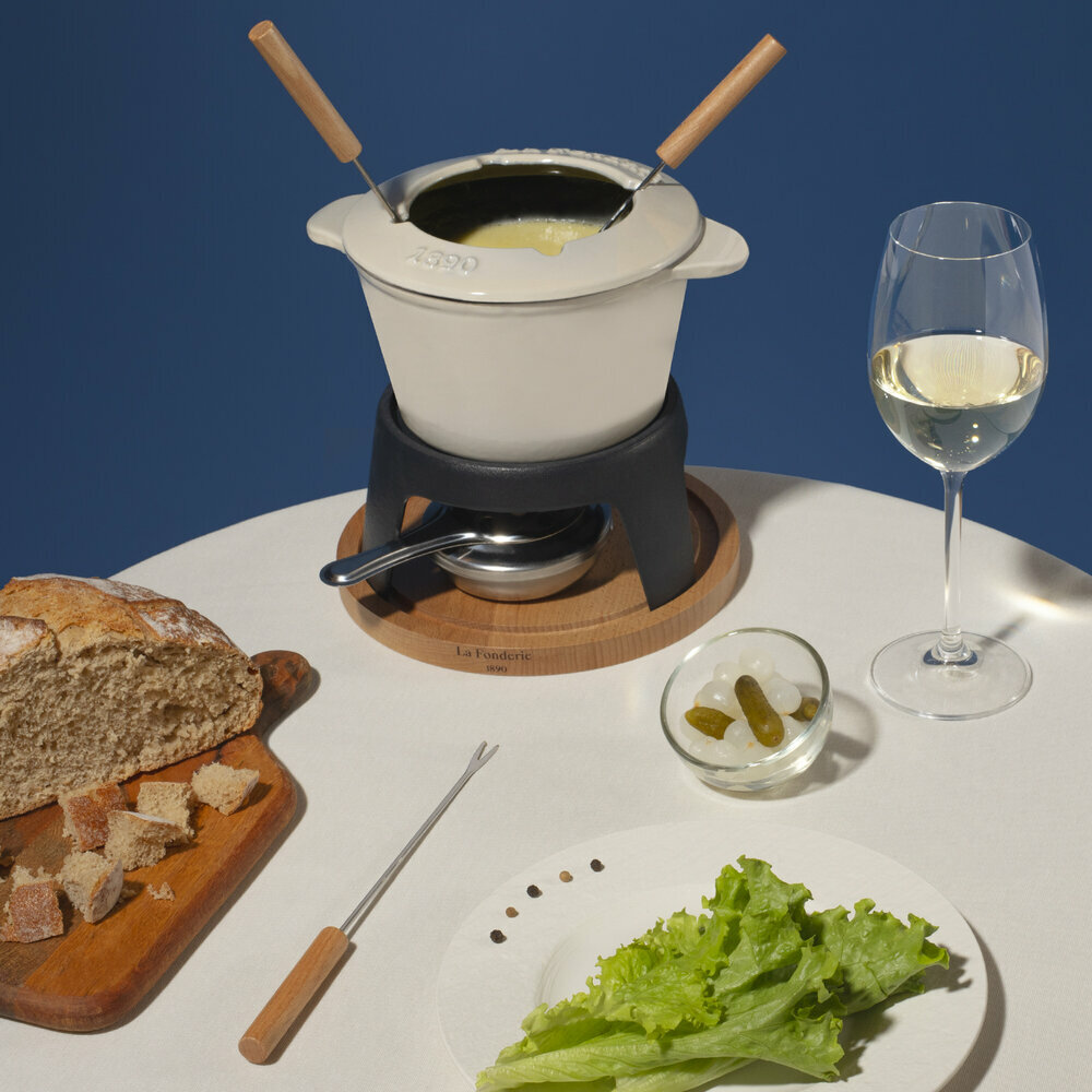 Service à fondue en fonte pour 4 personnes