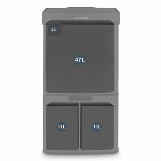 Poubelle de tri à capteur 69L - black edition Poubelle de tri à capteur 69L - black edition