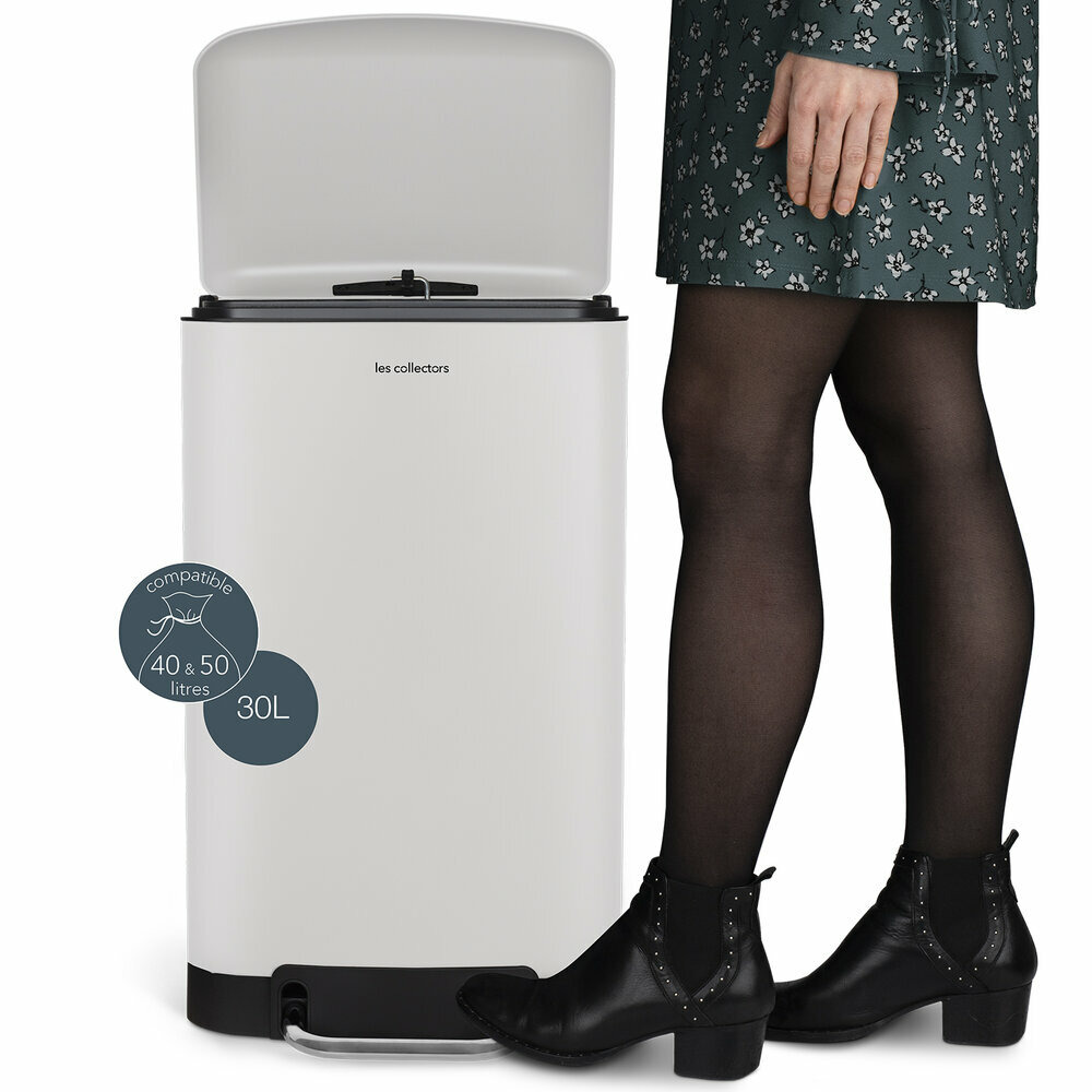 Poubelle à pédale 30L - Édition blanche
