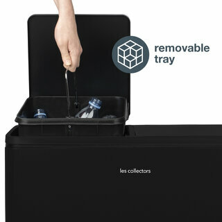Poubelle de tri à pédale 2x30L - Édition noire Poubelle de tri à pédale 2x30L - Édition noire