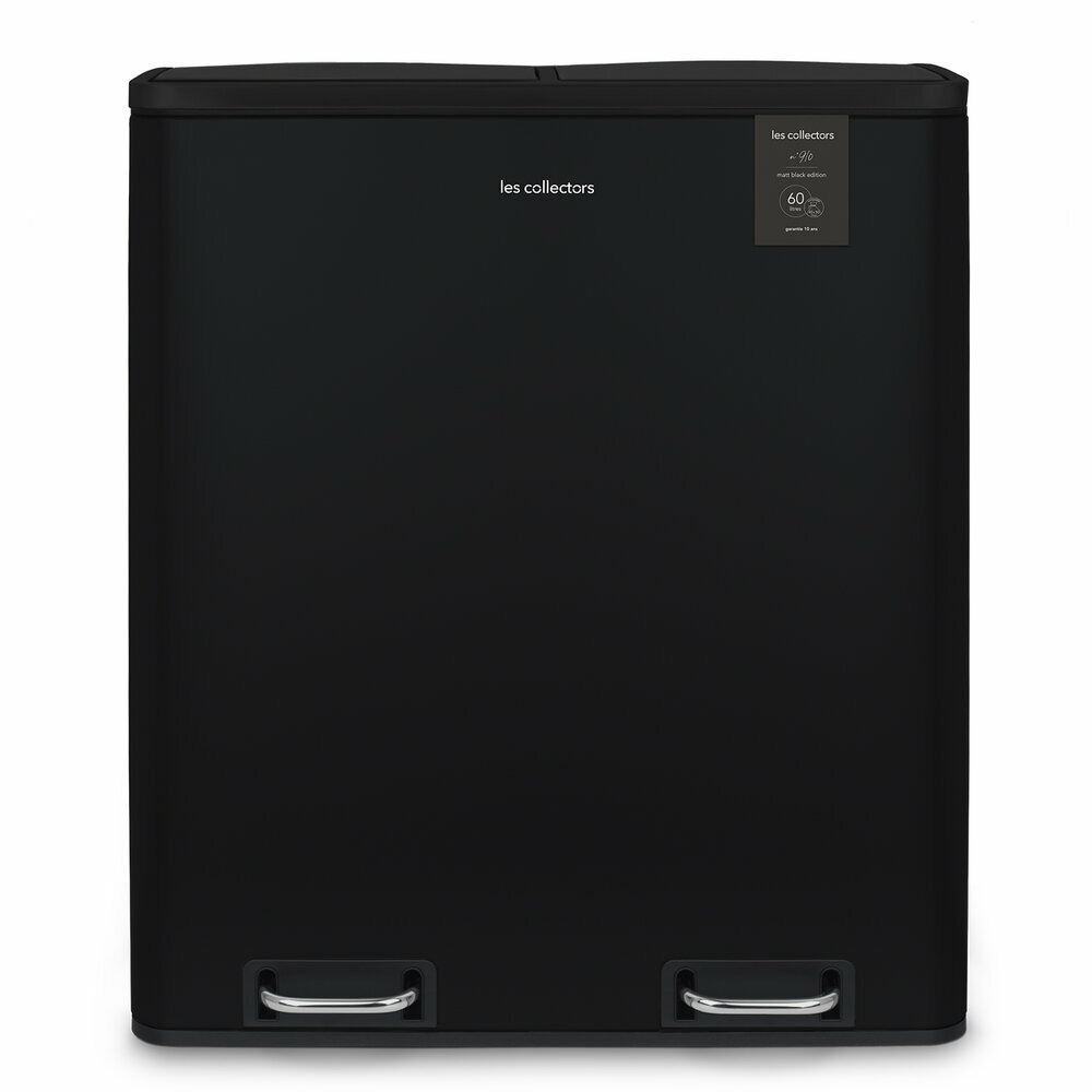 Poubelle de tri à pédale 2x30L - Édition noire
