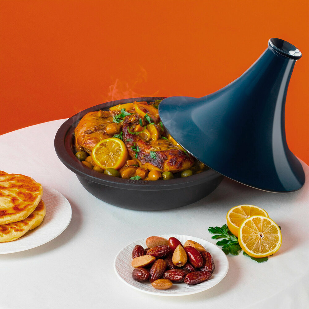 Tajine en fonte 29cm bleu